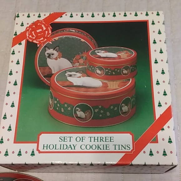 Set of three nesting Cat cookie tins, NIB - Picture 4 of 4